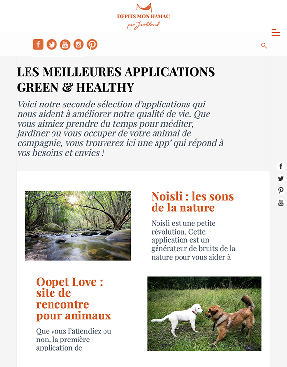Les meilleures applications GREEN & HEALTHY