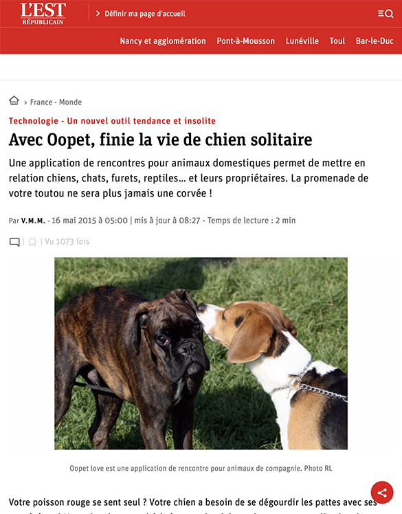 Avec Oopet, finie la vie de chien solitaire