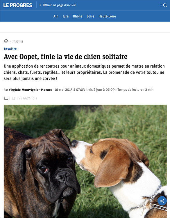 Avec Oopet, finie la vie de chien solitaire
