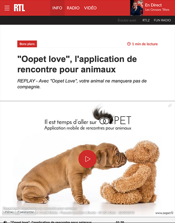 Oopet love, l'application de rencontre pour animaux